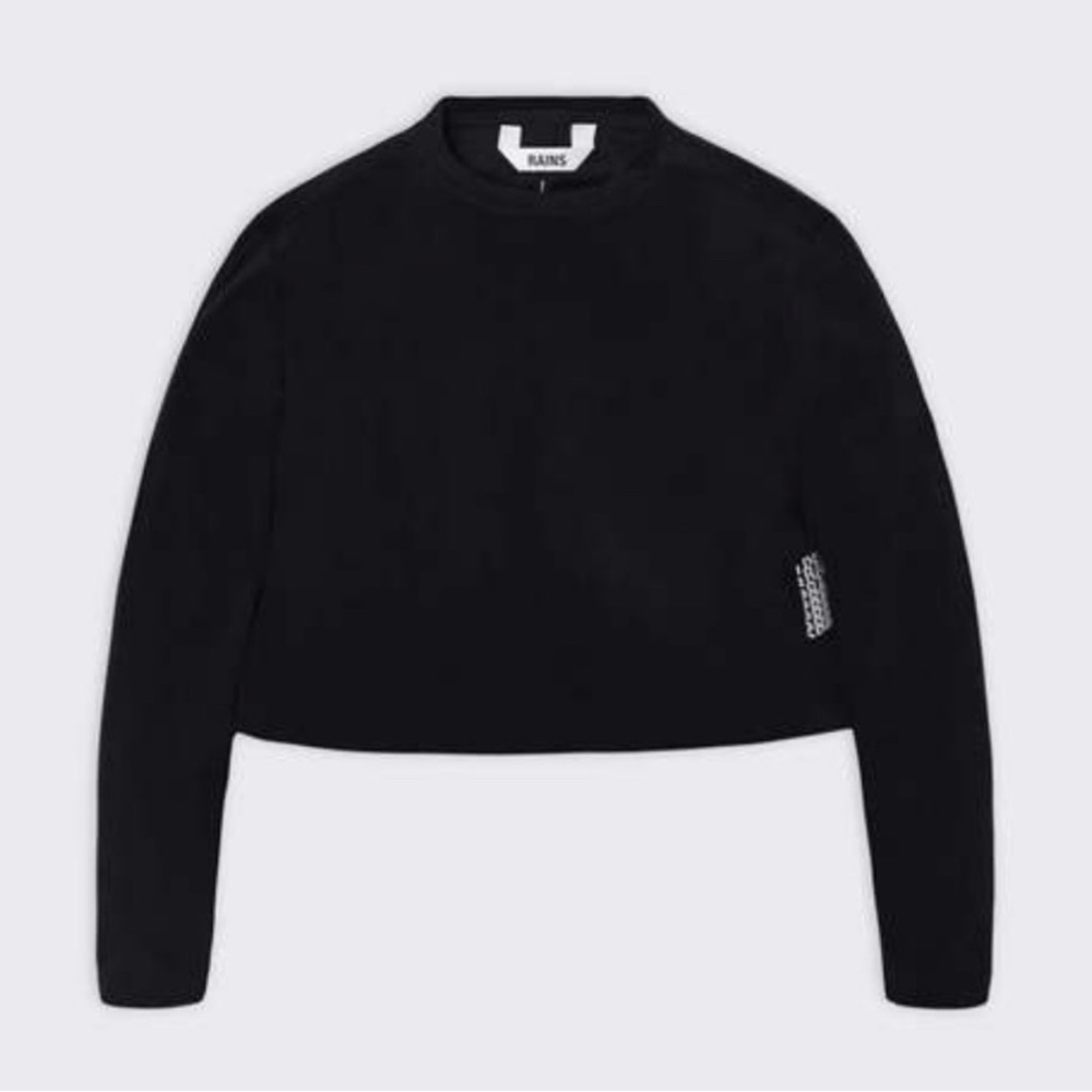 Rains Crop Fleece Sweater Black